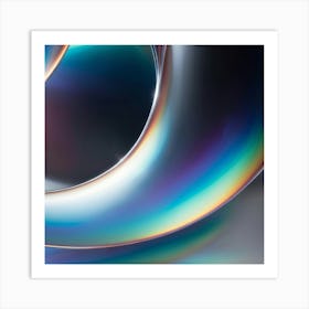 Close Up Of A Vibrant Holographic Pattern Shimmering With Iridescent Colors Against A Minimalist Ba (2) Art Print