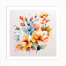Watercolor Flowers 03 Art Print
