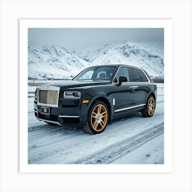 Dark Rolls Royce on a Mountain Road Art Print