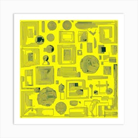 Yellow Abstract Painting Art Print