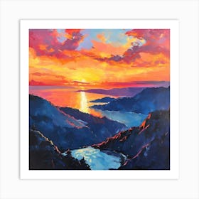 Sunset Over The Ocean 16 Art Print