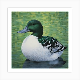 Ohara Koson Inspired Bird Painting Duck 2 Square Art Print