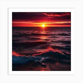 Sunset Over The Ocean 223 Art Print