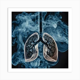 Lungs In Smoke Art Print