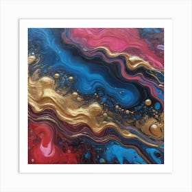 Gold Dash Abstract Painting Art Print