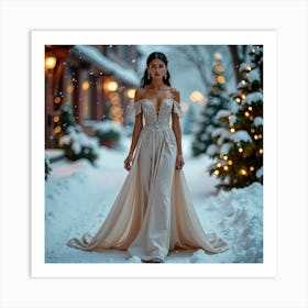 Winter Wedding Dress 1 Art Print