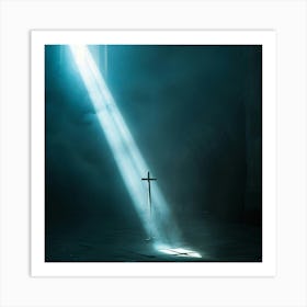 Cross In The Fog Art Print