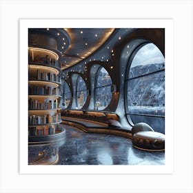 Futuristic Library Art Print