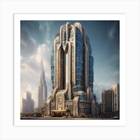 Futuristic Building In Dubai Art Print