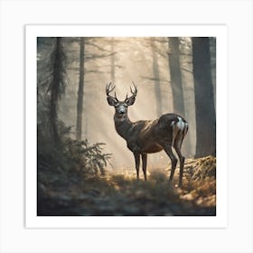 Deer In The Forest 239 Art Print