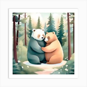 Two bears Art Print