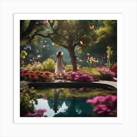 Girl In A Garden 6 Art Print