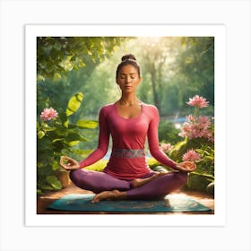Woman Meditating 1 Art Print