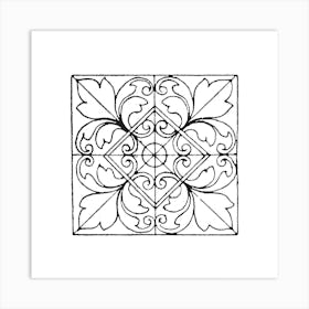 Floral Pattern | Sketched Boho Tile Art Art Print