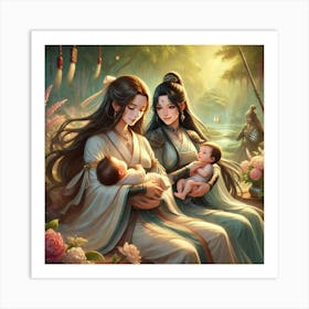 Kaida And Zoya As Mothers 1 Art Print