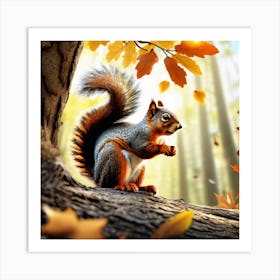 Squirrel In The Forest 369 Art Print
