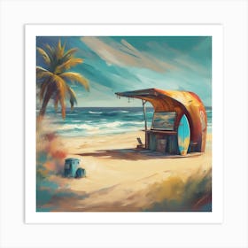 Beach Hut Art Print