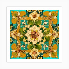 Victorian Floral Tile 2 Art Print