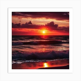 Sunset On The Beach 383 Art Print