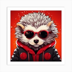 Hedgehog In Sunglasses Art Print