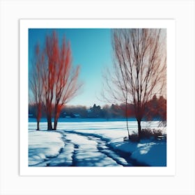 A Rural Walk in Winter Art Print