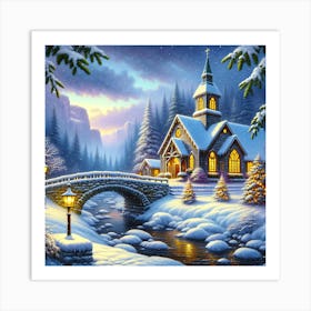 Winter's Silent Glow AI Art Print