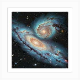 Two Spiral Galaxies Art Print