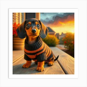 Dachshund Painting Art Print