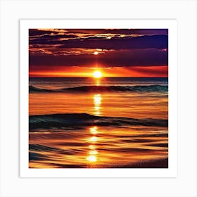 Sunset On The Beach 536 Art Print