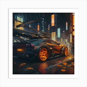 Pumpkin Car (Cyberpunk37) Art Print