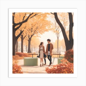 Autumn Leaves In The Park Art Print