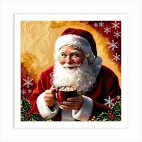 Santa's Cocoa Passion Art Print