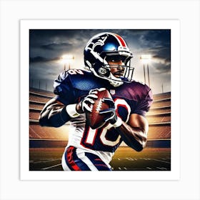 Nfl Player Holding Football 1 Art Print