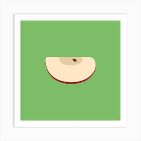 Red Apple Slice Icon In Flat Design Art Print