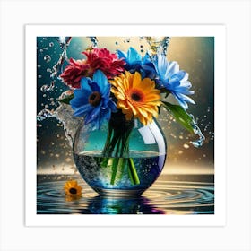 Flowers In Water 4 Art Print