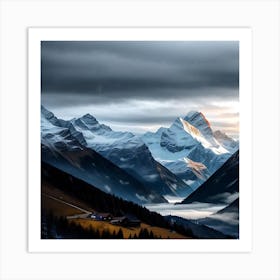 Sunrise In The Swiss Alps Art Print