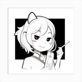 Kawaii Girl Art Print