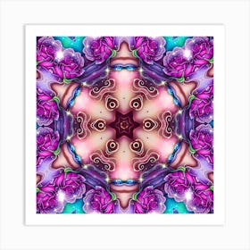 Psychedelic Roses Art Print