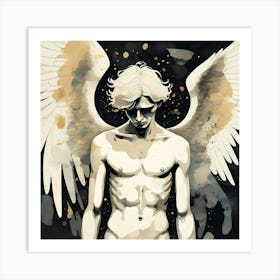 Fallen Male Angel Art Print