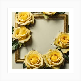 Yellow Roses Frame 1 Art Print