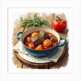 Stew With Meat And Vegetables Art Print