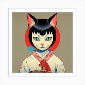 Japanese cat Art Print