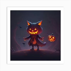 Halloween Cat Art Print