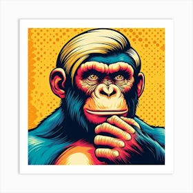 Chimpanzee Thinking 1 Art Print