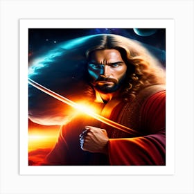 Jesus In Space Art Print