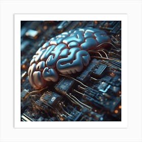 Brain On A Circuit Board 77 Art Print