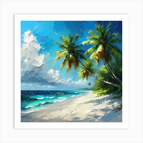 Of Palm Trees On The Beach 1 Art Print