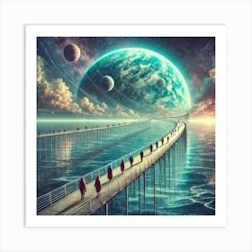 Bridge To The Future.AI Art Print