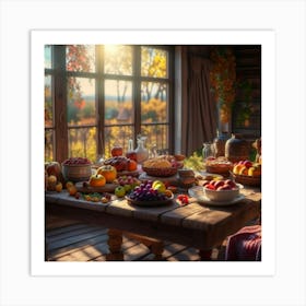 Autumn Table Art Print