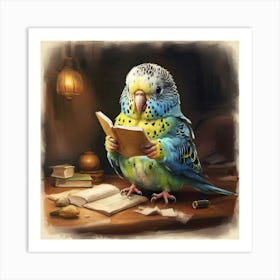 Bird Reading A Book Art Print